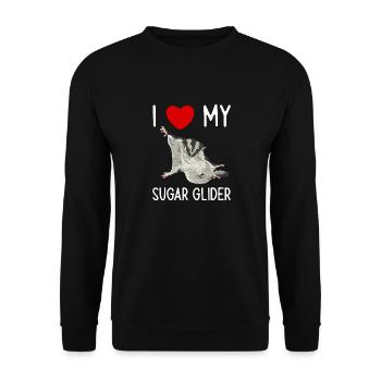 Short-headed glider Sugar Glider - Unisex Sweatshirt - black - Front - Alina (178cm) & Michal (187cm)