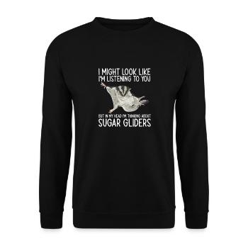 Short-headed glider Sugar Glider - Unisex Sweatshirt - black - Front - Alina (178cm) & Michal (187cm)