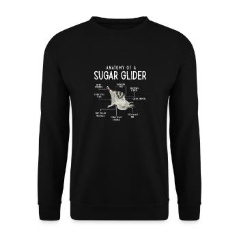 Short-headed glider Sugar Glider - Unisex Sweatshirt - black - Front - Alina (178cm) & Michal (187cm)