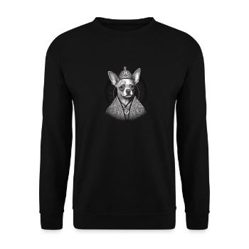 Chihuahua - Chien Pape Église Prêtre Catholique - Sweat-shirt Unisexe - noir - Devant - Alina (178cm) & Michal (187cm)