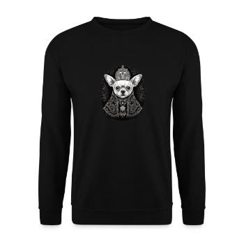 Chihuahua - Chien Pape Église Prêtre Catholique - Sweat-shirt Unisexe - noir - Devant - Alina (178cm) & Michal (187cm)