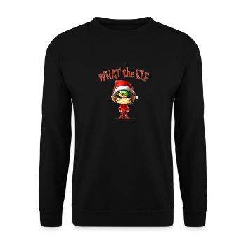 Funny Christmas Costume for Men Women - What the E - Unisex Sweatshirt - black - Front - Alina (178cm) & Michal (187cm)