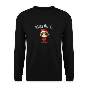 What the Elf - Funny Christmas Costume for Men Wom - Unisex Sweatshirt - black - Front - Alina (178cm) & Michal (187cm)