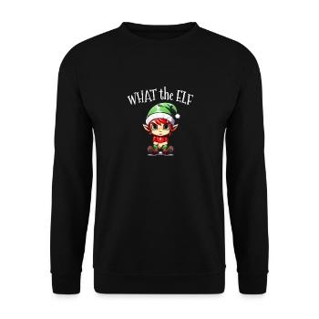 What the Elf - Cute Sarcastic Elf for Christmas - Unisex Sweatshirt - black - Front - Alina (178cm) & Michal (187cm)