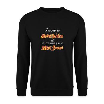 J'ai pas un gros bide le t-shirt est mal foutu - Sweat-shirt Unisexe - noir - Devant - Alina (178cm) & Michal (187cm)