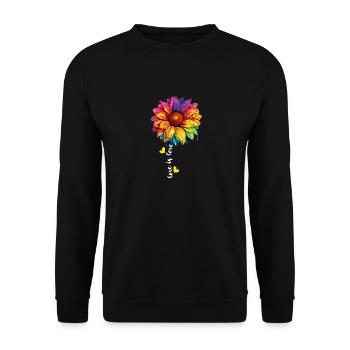Rainbow Sunflower LGBTQ Communauté transgenre Jeu de mots - Sweat-shirt Unisexe - noir - Devant - Alina (178cm) & Michal (187cm)