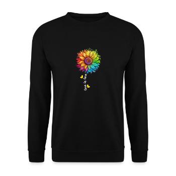 Rainbow Sunflower LGBTQ Lover Pride Community Pun - Sweat-shirt Unisexe - noir - Devant - Alina (178cm) & Michal (187cm)