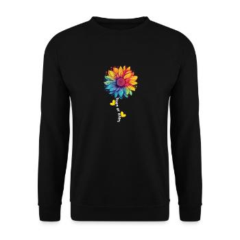 Rainbow Sunflower Love LGBT Gay Lesbian Pride Pun - Unisex Sweatshirt - black - Front - Alina (178cm) & Michal (187cm)