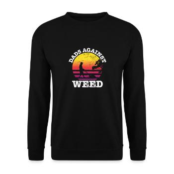 Dads Against Weed Plant Daddy Lawnmowing Dad - Unisex Pullover - Schwarz - Vorne - Alina (178cm) & Michal (187cm)