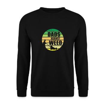Pappas contre les mauvaises herbes Rétro Plante Papa Jardinier Pelouse - Sweat-shirt Unisexe - noir - Devant - Alina (178cm) & Michal (187cm)