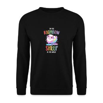 Rainbow Sheep LGBTQ Transgender Pride Community - Sweat-shirt Unisexe - noir - Devant - Alina (178cm) & Michal (187cm)