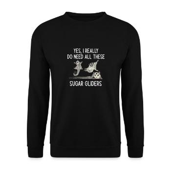 Short-headed glider Sugar Glider - Unisex Sweatshirt - black - Front - Alina (178cm) & Michal (187cm)