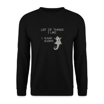 Short-headed glider Sugar Glider - Unisex Sweatshirt - black - Front - Alina (178cm) & Michal (187cm)