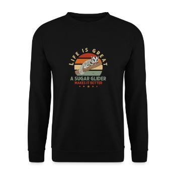 Short-headed glider Sugar Glider - Unisex Sweatshirt - black - Front - Alina (178cm) & Michal (187cm)