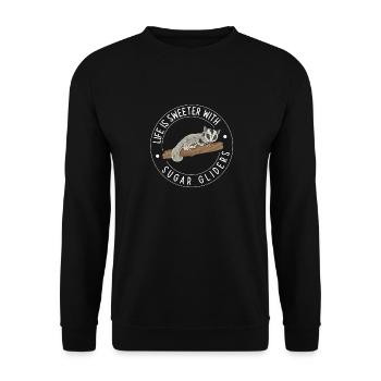 Short-headed glider Sugar Glider - Unisex Sweatshirt - black - Front - Alina (178cm) & Michal (187cm)