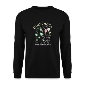 Oldschool blackboard chalk - Unisex Sweatshirt - black - Front - Alina (178cm) & Michal (187cm)