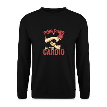Ping Pong Is My Cardio Funny Table Tennis Racket - Unisex Sweatshirt - black - Front - Alina (178cm) & Michal (187cm)