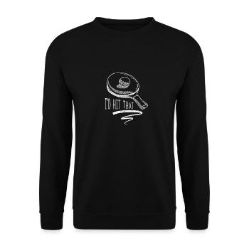 I'd Hit That Table Tennis Vintage Sports Ping Pong - Unisex Pullover - Schwarz - Vorne - Alina (178cm) & Michal (187cm)