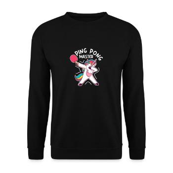 Ping Pong Master Dabbing Unicorn Table Drôle - Sweat-shirt Unisexe - noir - Devant - Alina (178cm) & Michal (187cm)