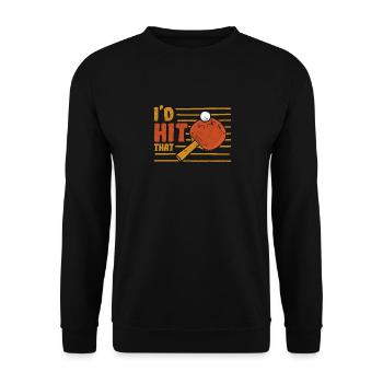 I'd Hit That Table Tennis Vintage Sports Ping Pong - Unisex Pullover - Schwarz - Vorne - Alina (178cm) & Michal (187cm)