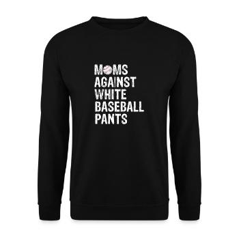 Mütter gegen weiße Baseballhosen Lustiger Baseball - Unisex Pullover - Schwarz - Vorne - Alina (178cm) & Michal (187cm)