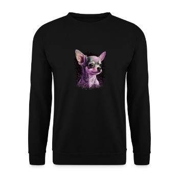Chihuahua | Pink Jolie Rose Maman Femme ignon - Sweat-shirt Unisexe - noir - Devant - Alina (178cm) & Michal (187cm)