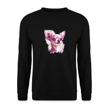 Chihuahua | Pink Jolie Rose Maman Femme ignon - Sweat-shirt Unisexe - noir - Devant - Alina (178cm) & Michal (187cm)