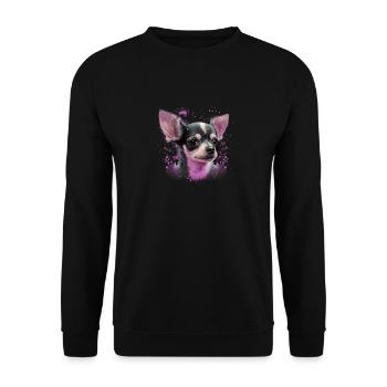 Chihuahua | Pink Jolie Rose Maman Femme ignon - Sweat-shirt Unisexe - noir - Devant - Alina (178cm) & Michal (187cm)