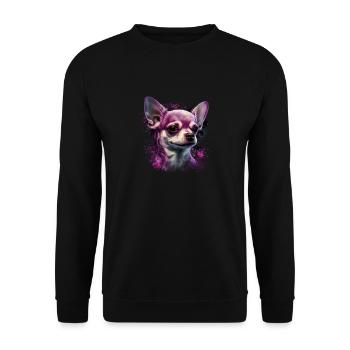 Chihuahua | Pink Jolie Rose Maman Femme ignon - Sweat-shirt Unisexe - noir - Devant - Alina (178cm) & Michal (187cm)