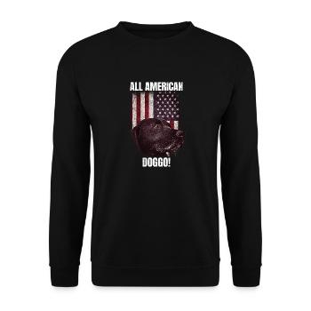 All American Doggo! USA Flag Patriotic 4th Of Jul - Unisex Sweatshirt - black - Front - Alina (178cm) & Michal (187cm)