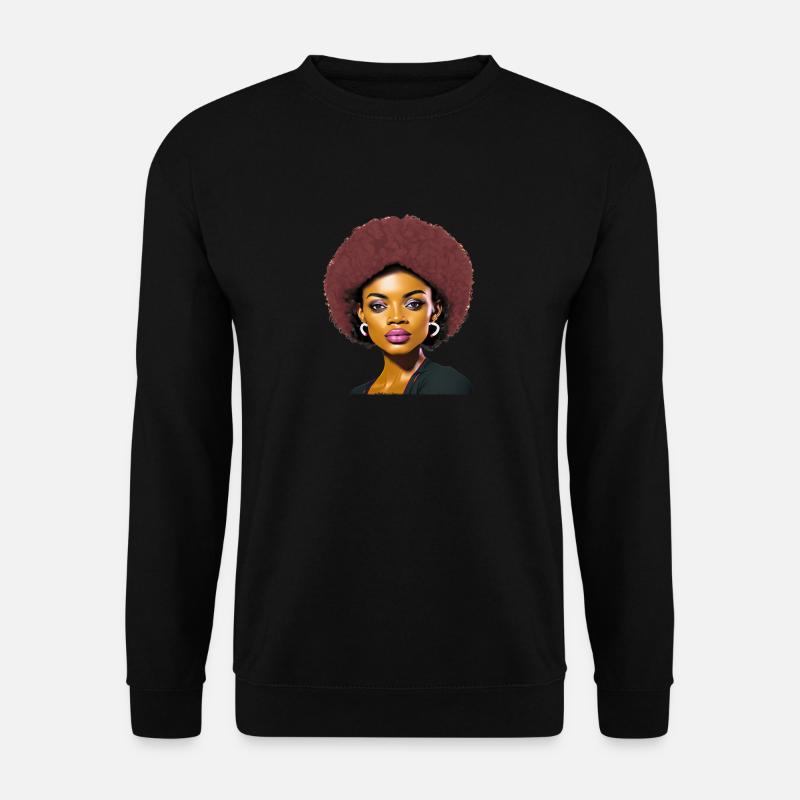 Lady with Afro - Unisex Sweatshirt - black