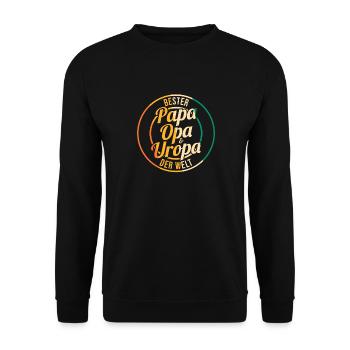 Vater Papa Opa Uropa - Unisex Pullover - Schwarz - Vorne - Alina (178cm) & Michal (187cm)