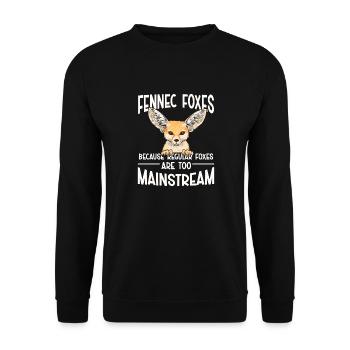 Fennek Fuchs Fennec Fox Wüstenfuchs - Unisex Pullover - Schwarz - Vorne - Alina (178cm) & Michal (187cm)