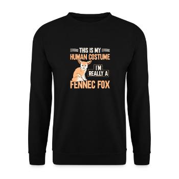 Fennek Fuchs Fennec Fox Wüstenfuchs - Unisex Pullover - Schwarz - Vorne - Alina (178cm) & Michal (187cm)