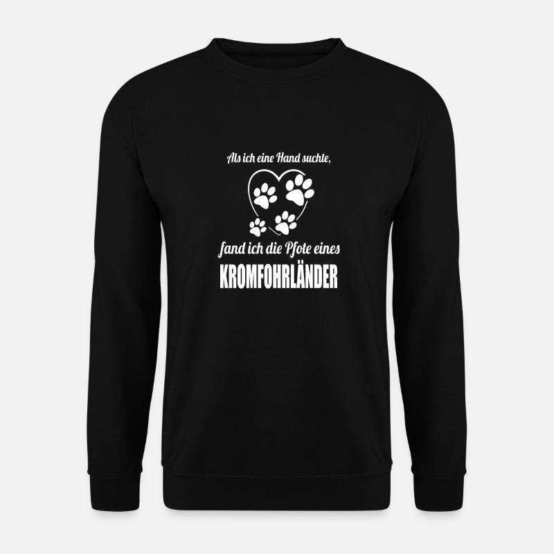 Hand & Pfote - Spruch - Kromfohrländer - Unisex Pullover - Schwarz