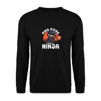 Ping Pong Ninja Ping Pong Tennis de table drôle - Sweat-shirt Unisexe - noir - Devant - Alina (178cm) & Michal (187cm)