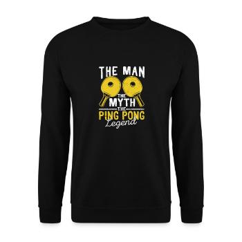 Der Mann Der Mythos Die Ping-Pong-Legende Tisch - Unisex Pullover - Schwarz - Vorne - Alina (178cm) & Michal (187cm)