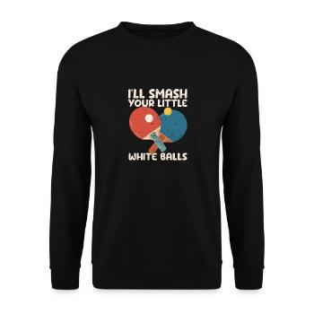 Je vais casser tes petites boules blanches Drôles - Sweat-shirt Unisexe - noir - Devant - Alina (178cm) & Michal (187cm)