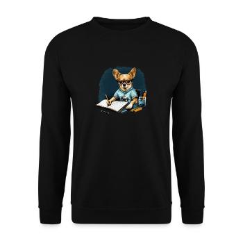 Chihuahua | Home Office Job Work Laptop Tie Funny - Unisex Sweatshirt - black - Front - Alina (178cm) & Michal (187cm)