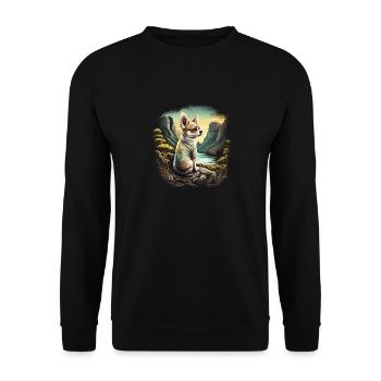 Chihuahua | Wandern Natur Berge Hund Wanderer - Unisex Pullover - Schwarz - Vorne - Alina (178cm) & Michal (187cm)