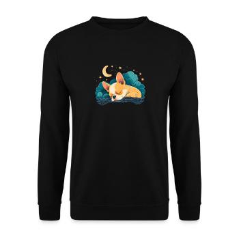 Chihuahua | Schlaf Nacht Pyjama Sonntag Niedlich - Unisex Pullover - Schwarz - Vorne - Alina (178cm) & Michal (187cm)