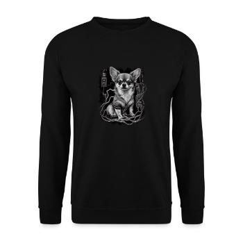 Chihuahua | Electrician Worker Electrical Job Dog - Unisex Sweatshirt - black - Front - Alina (178cm) & Michal (187cm)