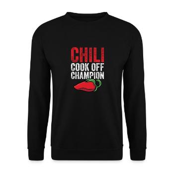 Funny Pepper Red Chili Cook Off Champion Spicy Foo - Unisex Pullover - Schwarz - Vorne - Alina (178cm) & Michal (187cm)