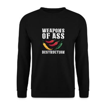 Chili Pepper Lover Spicy Food Weapons Of Ass Destr - Unisex Pullover - Schwarz - Vorne - Alina (178cm) & Michal (187cm)