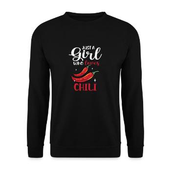 Hot Spicy Food Red Pepper Women Just A Girl Who Lo - Unisex Pullover - Schwarz - Vorne - Alina (178cm) & Michal (187cm)