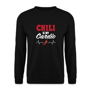 Heartbeat Red Pepper Hot Spicy Food Chili Is My Ca - Unisex Sweatshirt - black - Front - Alina (178cm) & Michal (187cm)