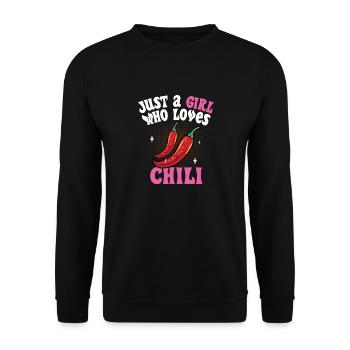 Women Just A Girl Who Loves Chili Hot Spicy Food R - Unisex Sweatshirt - black - Front - Alina (178cm) & Michal (187cm)