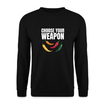 Chili Pepper Lover Hot Spicy Funny Choose Your Wea - Unisex Sweatshirt - black - Front - Alina (178cm) & Michal (187cm)