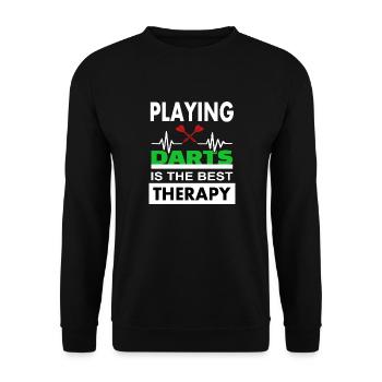 darts spielen Dartspieler Dartboard Geschenkidee - Unisex Pullover - Schwarz - Vorne - Alina (178cm) & Michal (187cm)
