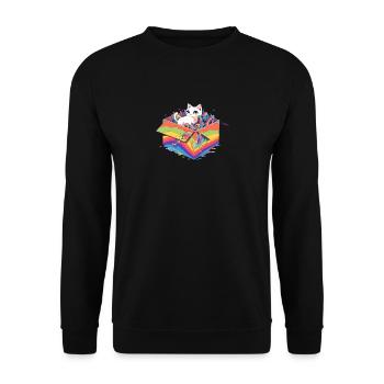 Cool Transgenre Kitty Lover Communauté Lesbienne Gay - Sweat-shirt Unisexe - noir - Devant - Alina (178cm) & Michal (187cm)